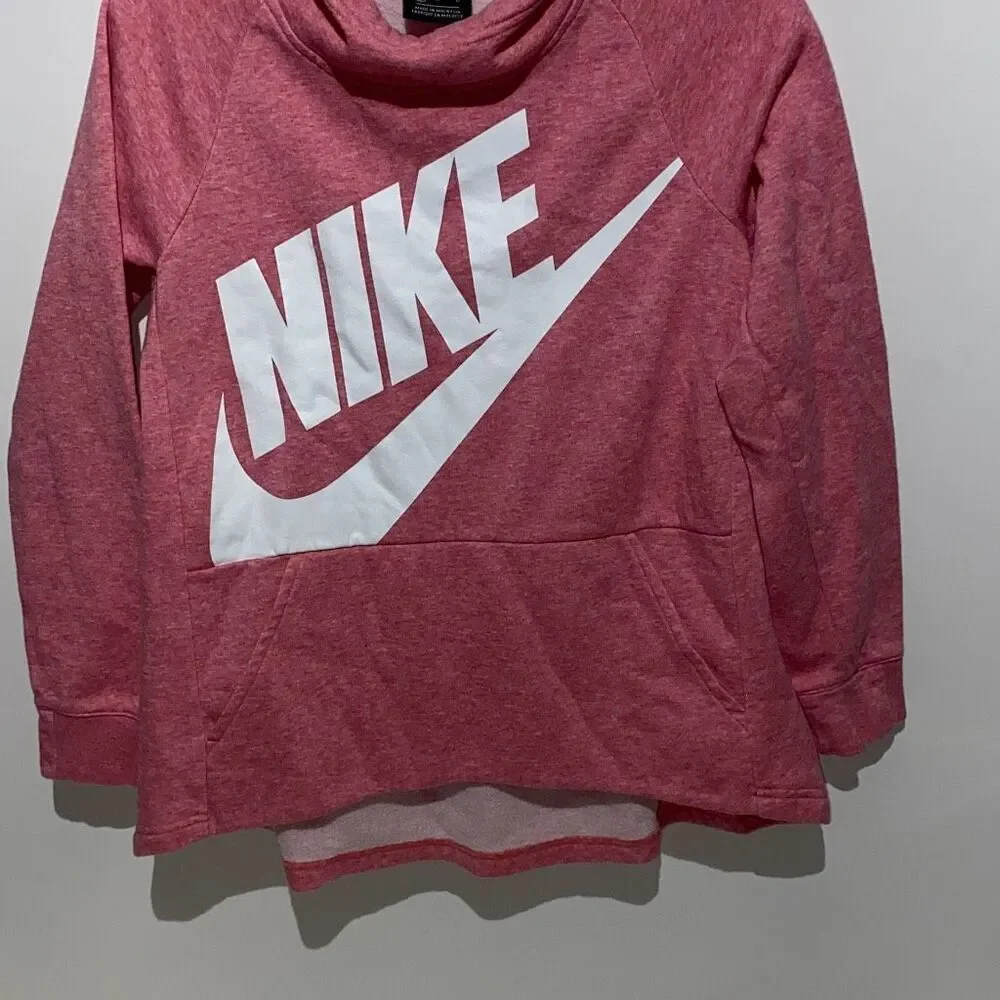 Nike Women's Pink Raglan Sleeve Cropped Hooded Sweatshirt Size Large‎